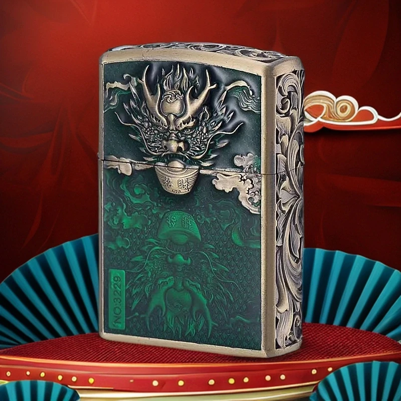 ZORRO【ZK41-1】ZORRO招财龙头青铜煤油防风打火机（需自行加油）-256