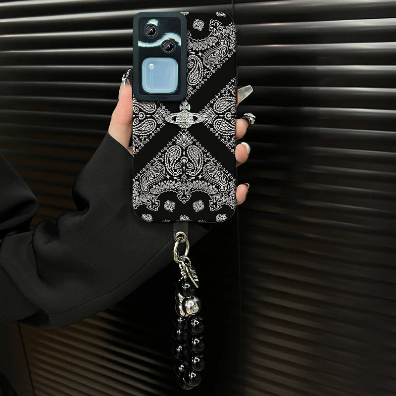 适用于【vivos18】2025复古花纹ins风小羊皮网红创意防摔手机壳女款