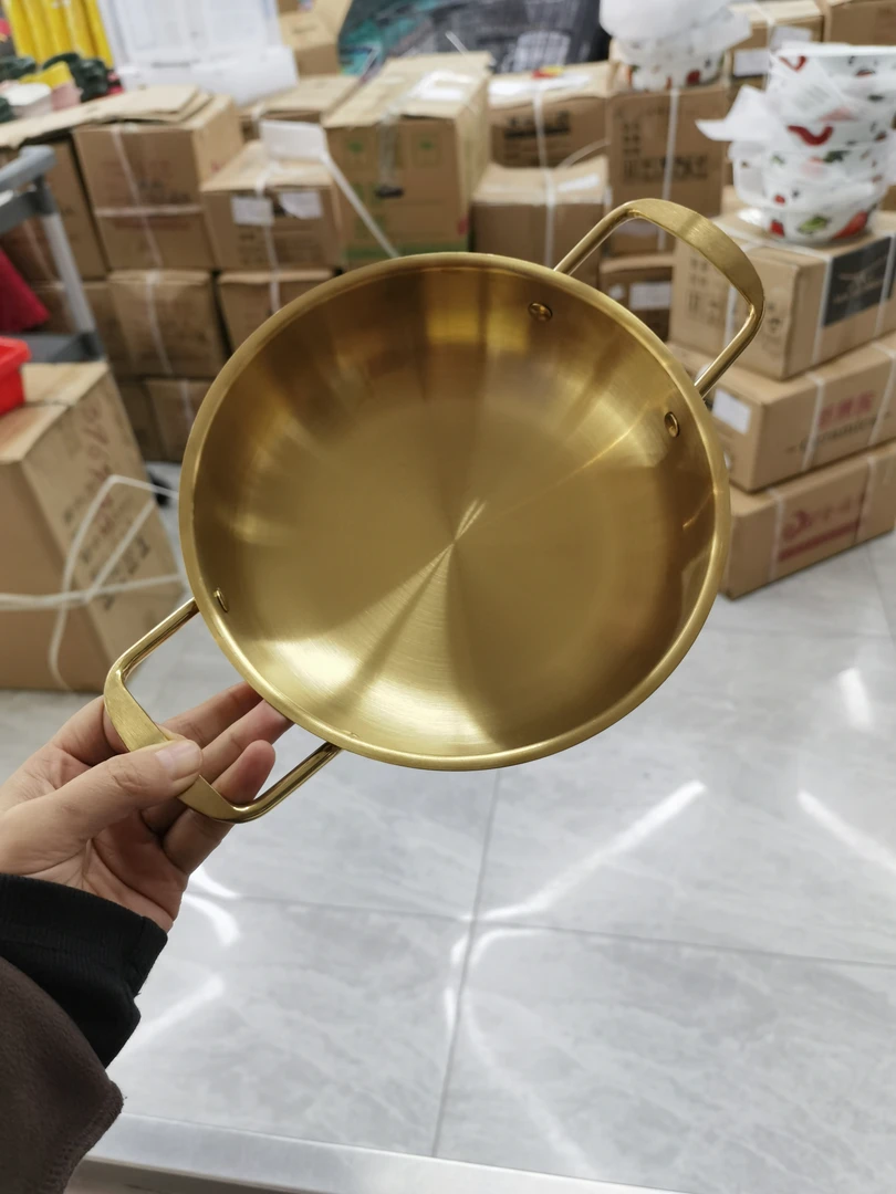 不锈钢海鲜锅金色(20cm)400083