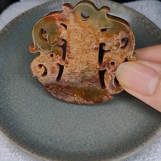 摆件开片瓷器瓷片摆件
