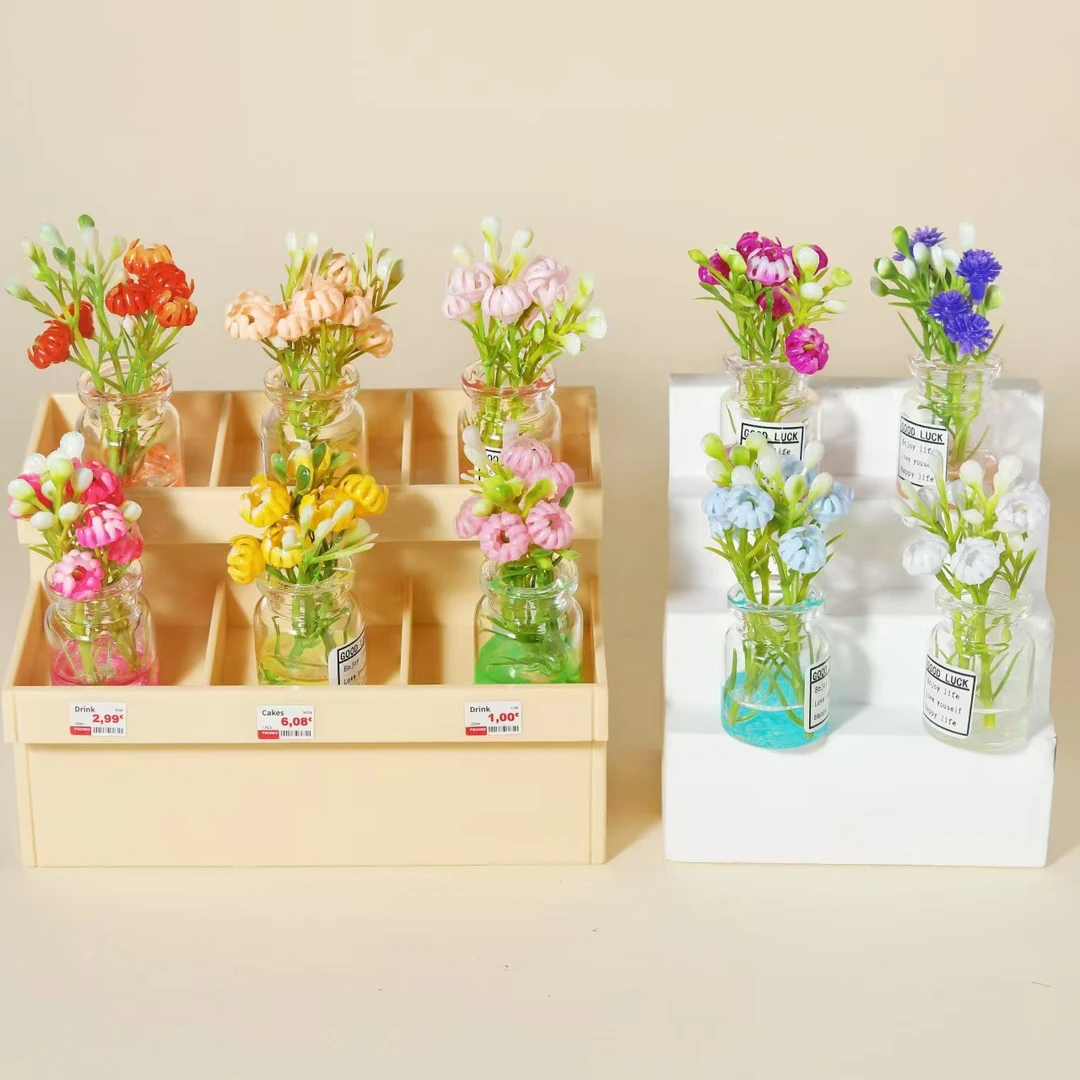 【九宫格】清新可爱玻璃夜光花瓶微景观树脂摆件