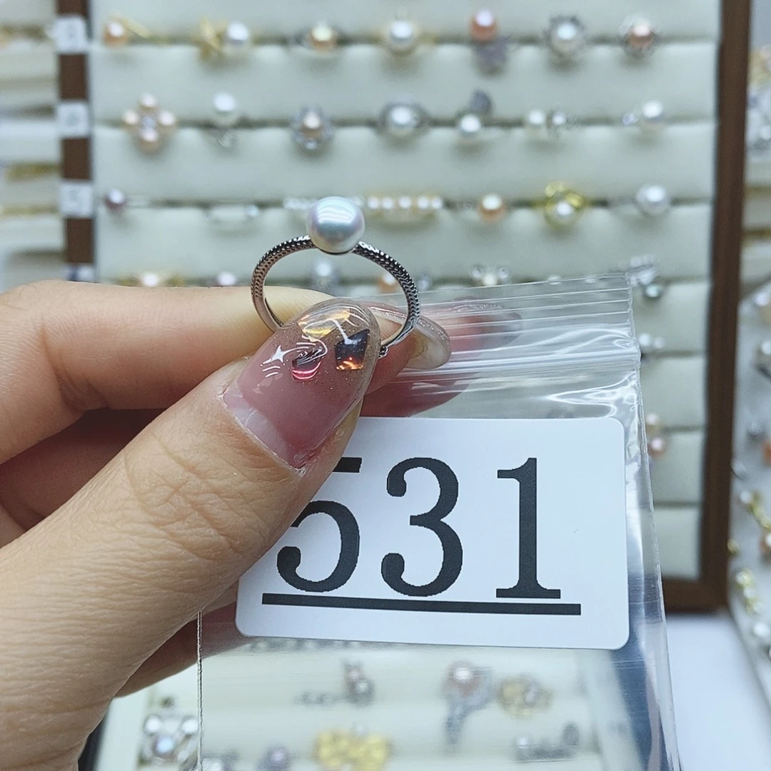 淡水珍珠戒指银S925镶嵌向****笑531