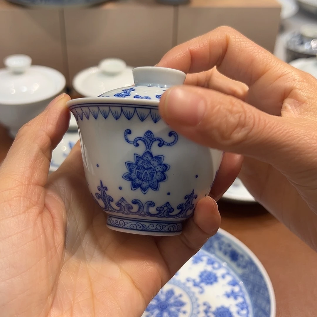 盖碗音**你莲花宝相盖碗纯手工