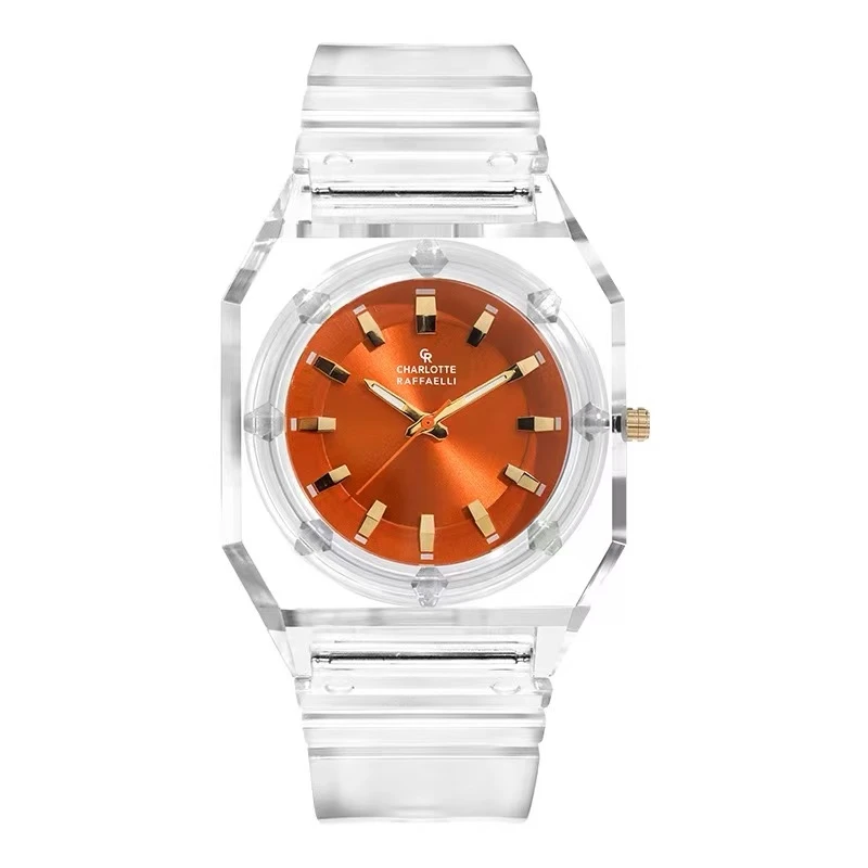 CharlotteRaffaelli夏洛特手表男女潮流运动中性学生平价情侣透明