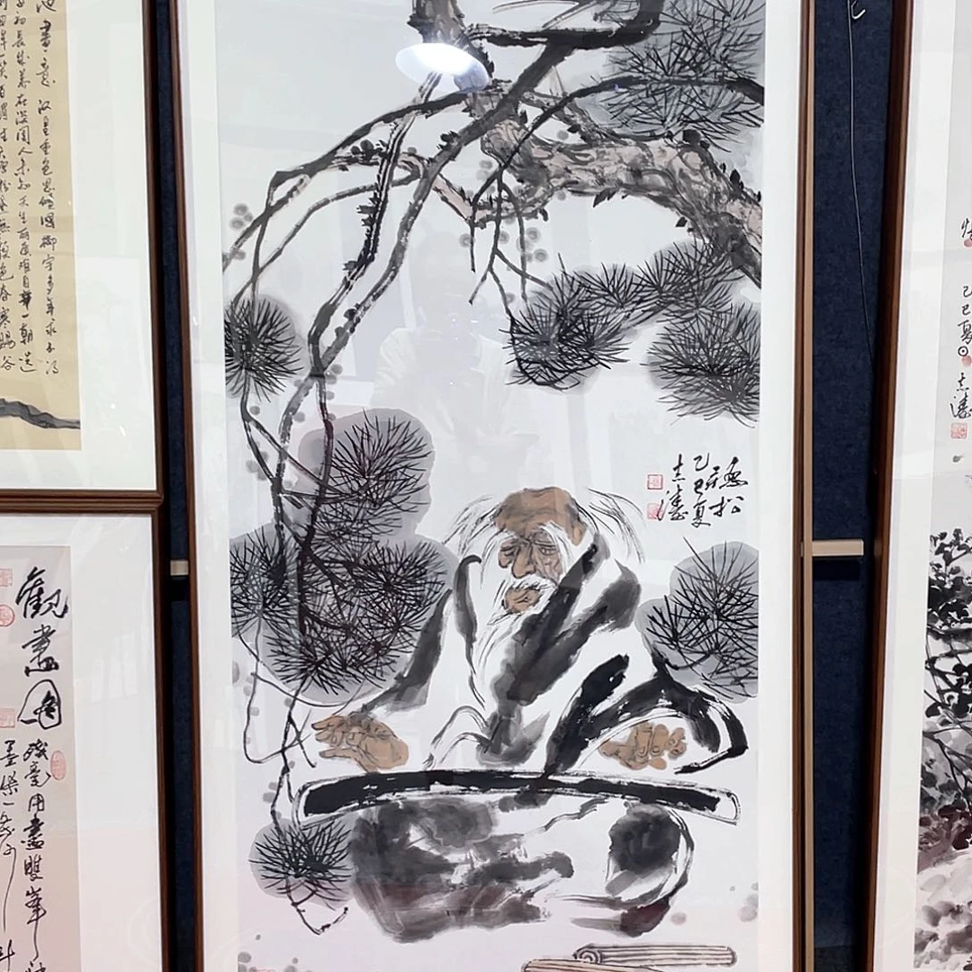 国画手绘画作品带框80/160