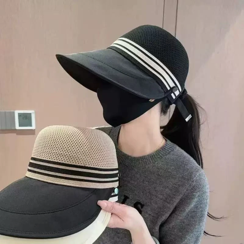 【鸿胜】2025新款高品质加长帽檐网顶鸭舌帽女春夏大头围时尚百搭遮