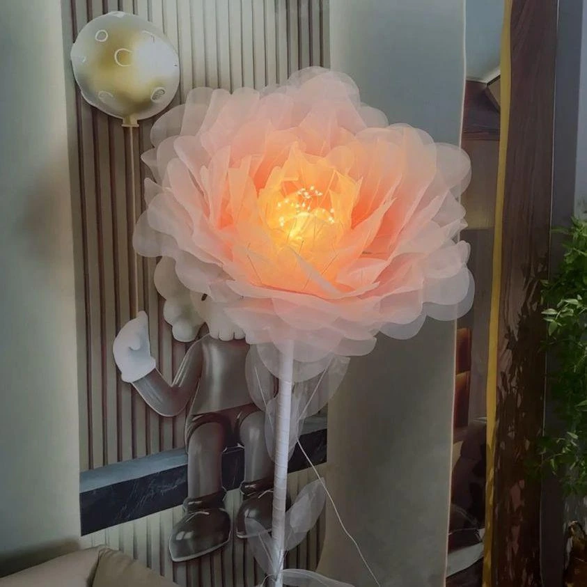 电动机械开合花自动仿真花大号婚庆道具婚礼室内商场大型美陈布置