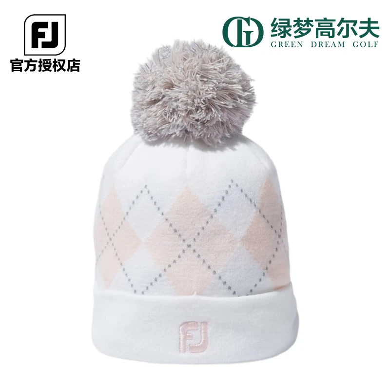 FootJoy高尔夫球帽圆顶毛线帽FJ保暖加厚舒适针织golf女款帽子