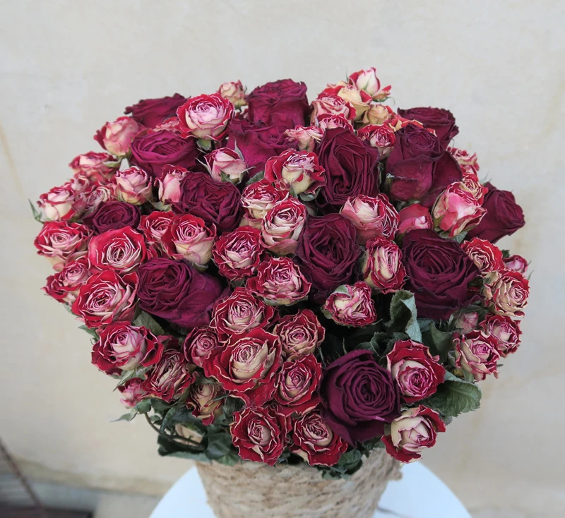 复古干花客厅高档餐桌花美式摆件真花装饰