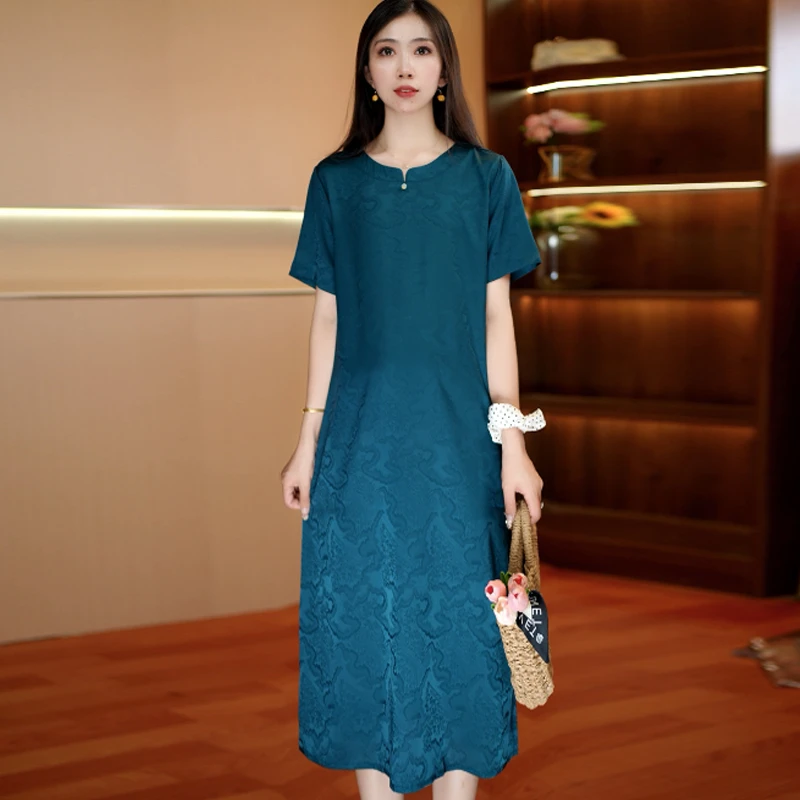 四色满罗吊坠裙 中长款夏季时连衣裙百搭遮肉裙子