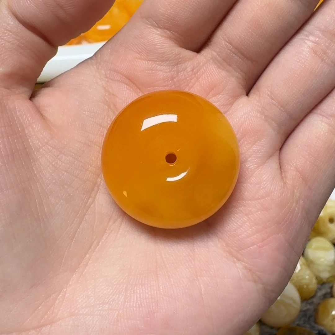 琥珀未镶嵌裸石蜜蜡平安扣