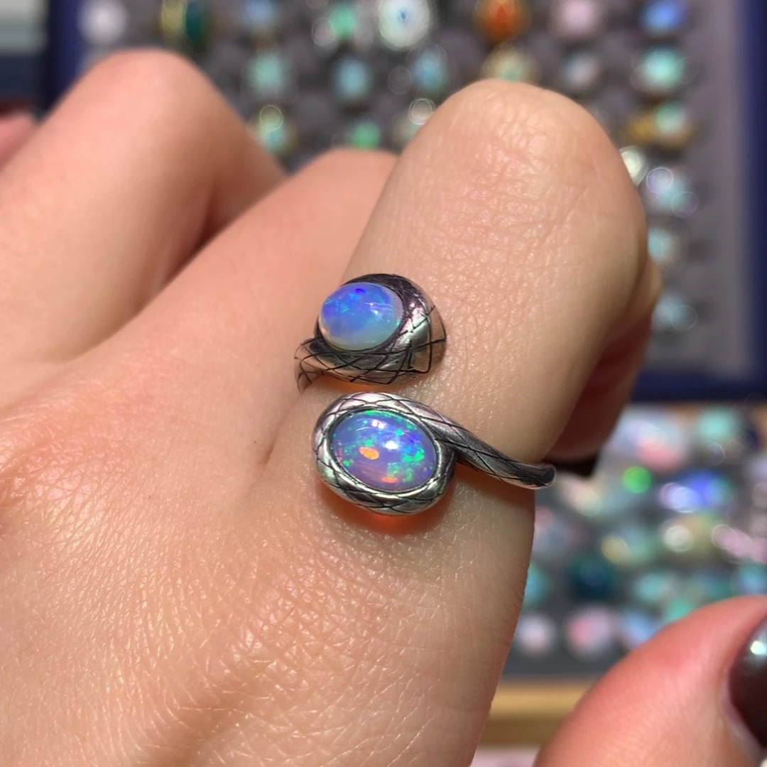 银S925镶嵌欧泊戒指款式