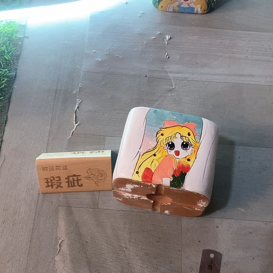紫砂花盆红陶手绘花盆