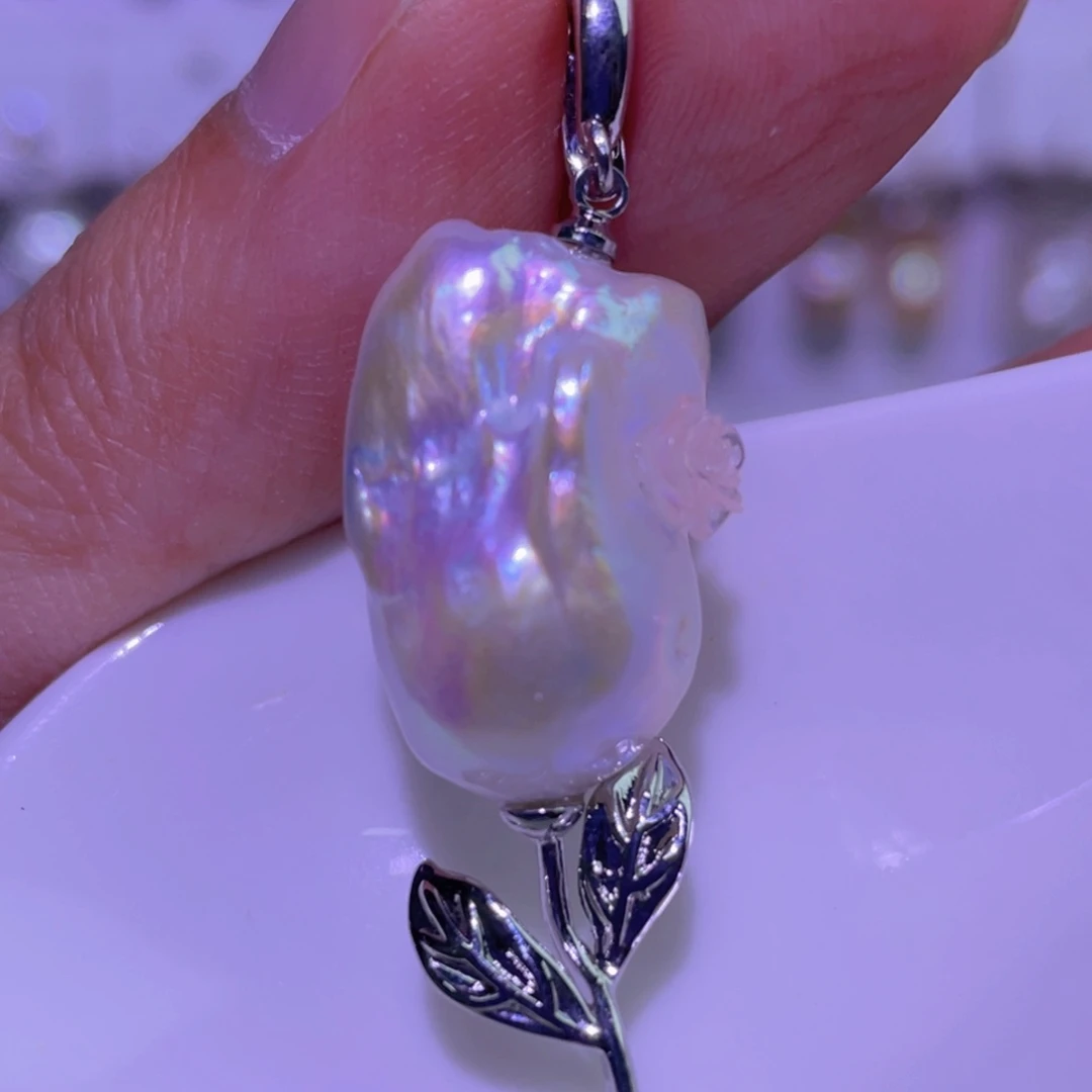 淡水珍珠未镶嵌天然淡水珍珠吊坠