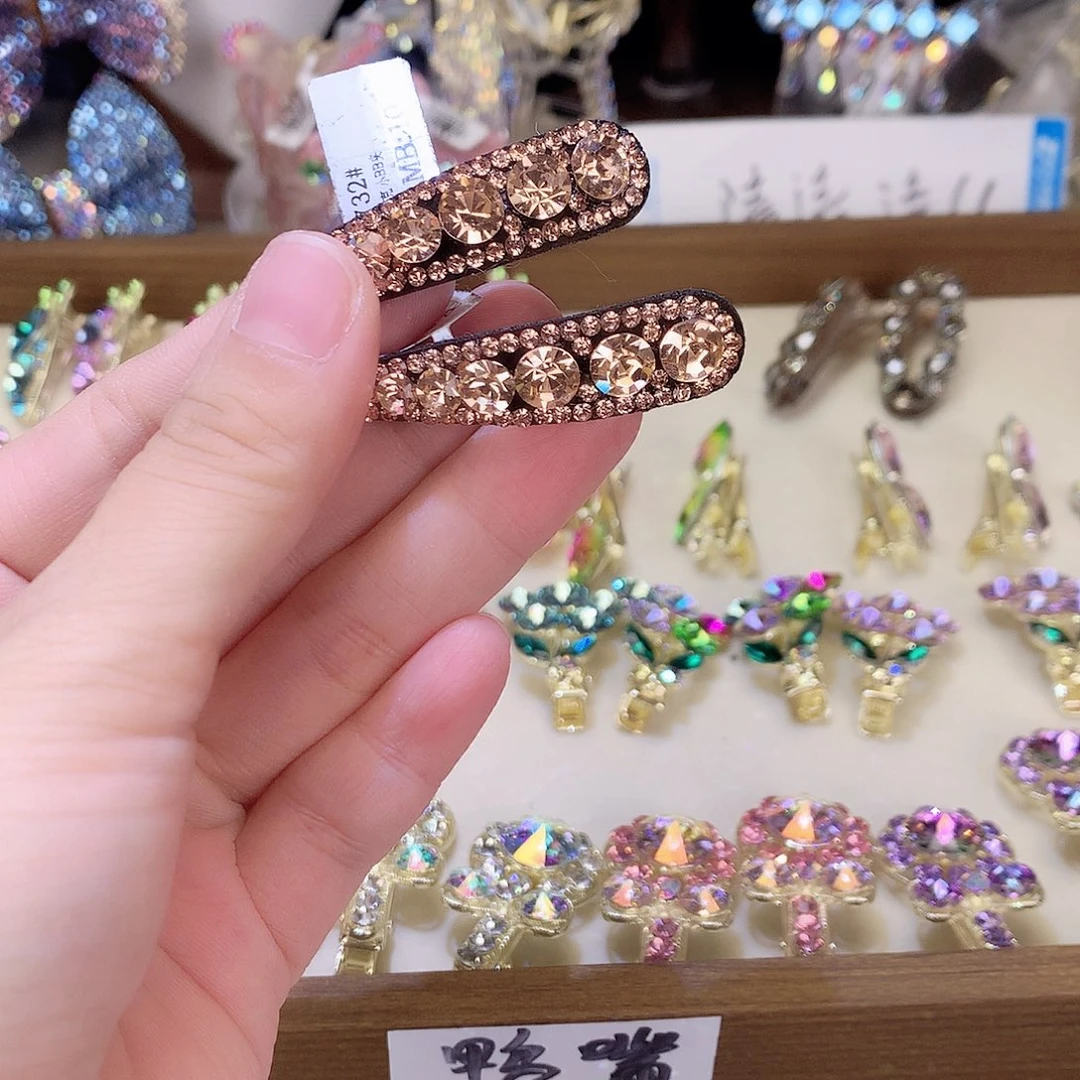 仿水晶非金属金色拜拜夹