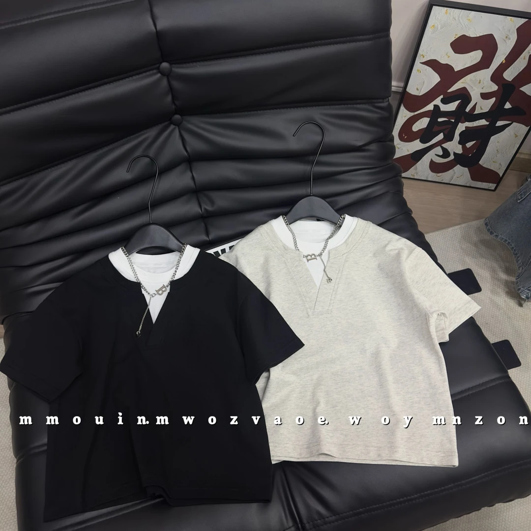 儿童2025年夏季男童短袖韩版宽松半袖酷帅T恤潮流CC6117