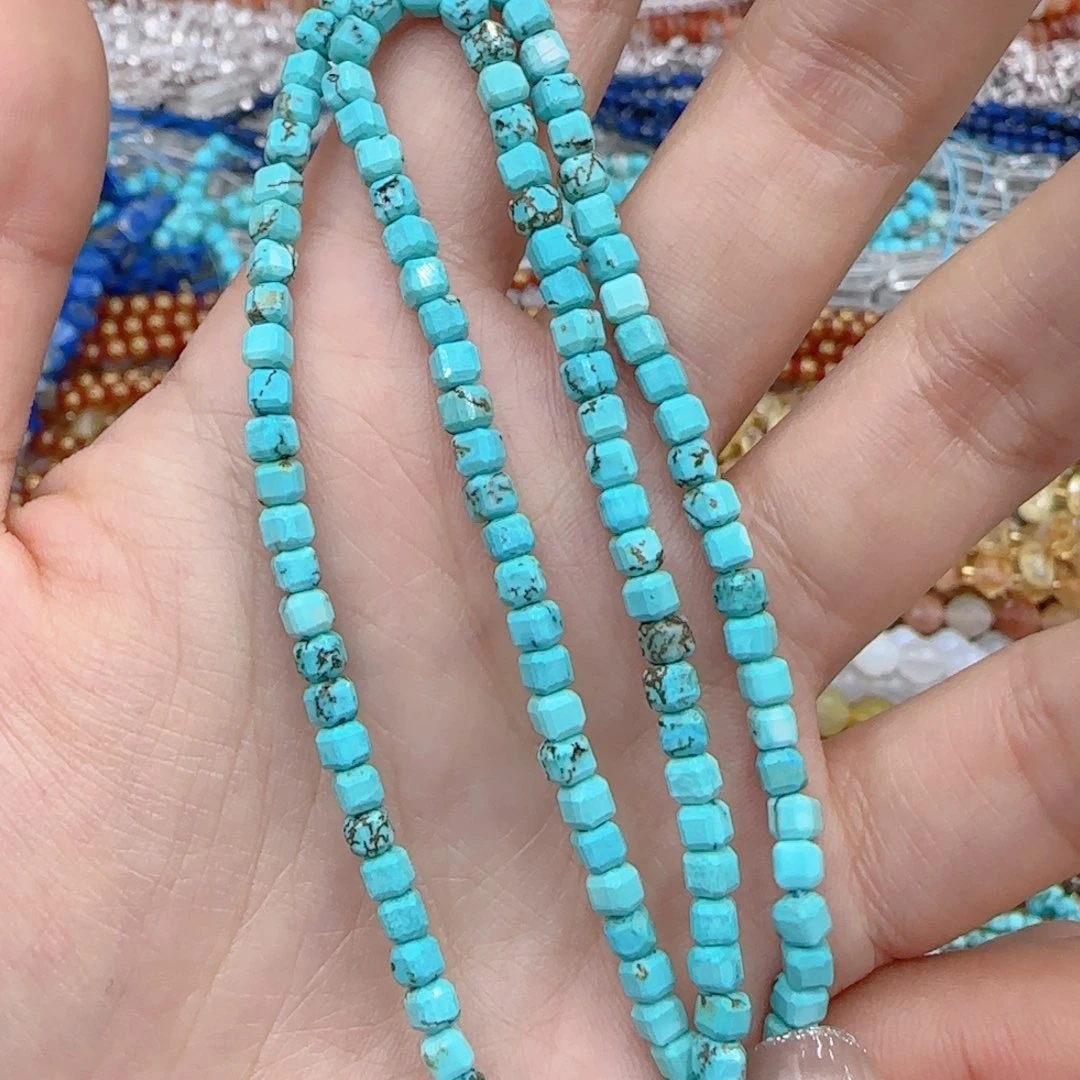 玛瑙/玉髓珠宝半成品未镶嵌松石切面方糖一条卡3