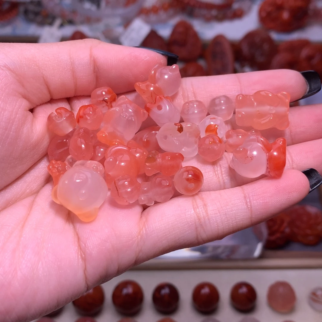 婷***️南红玛瑙未镶嵌珠宝半成品组合