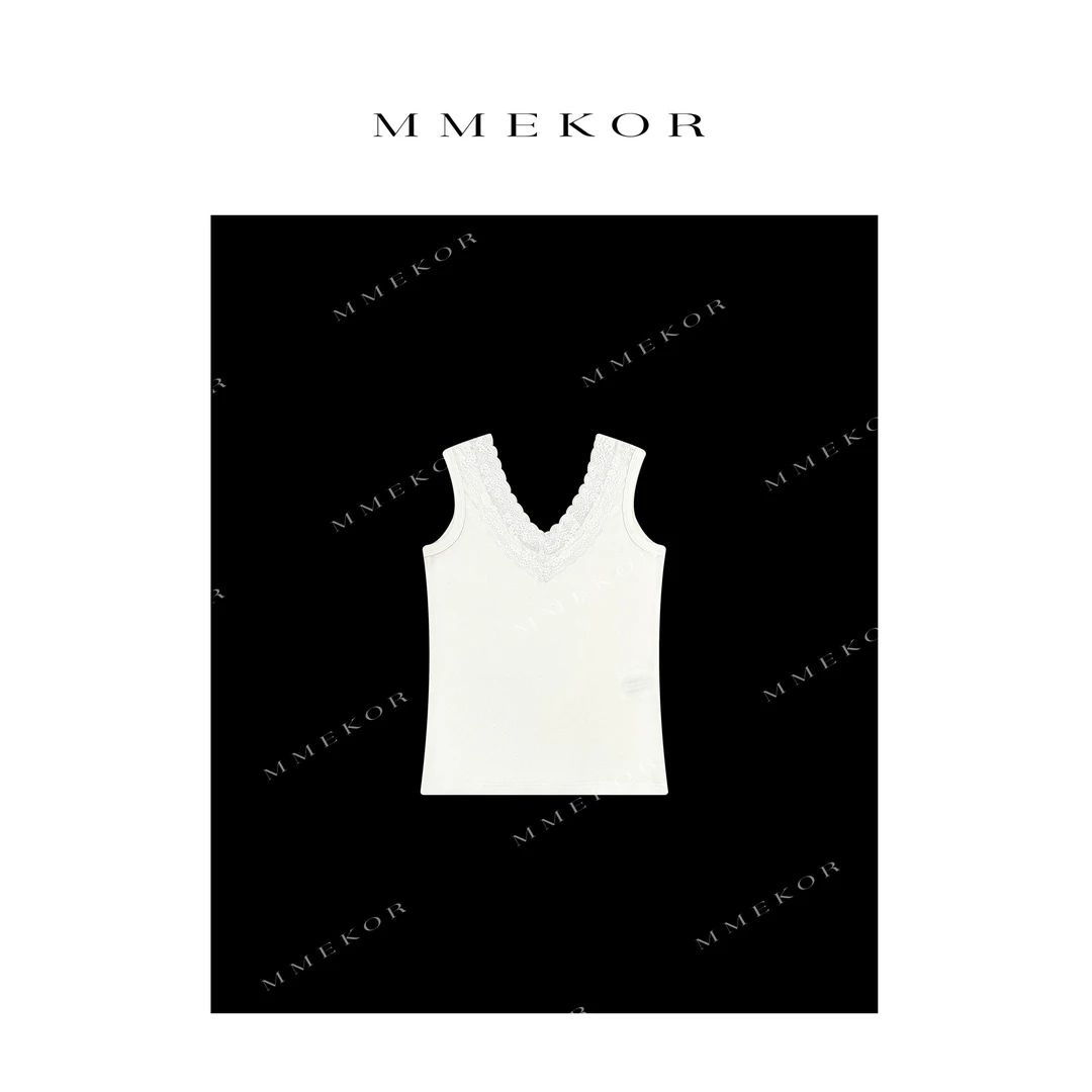 MMEKOR“坠入蕾丝”背心 2025新款千金玛德琳百搭上衣 89537