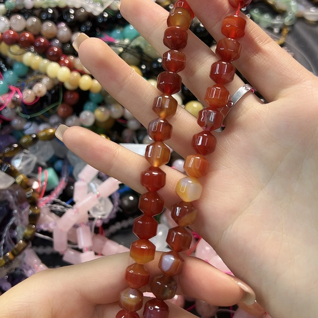 玛瑙/玉髓合金珠宝半成品灯笼切一条