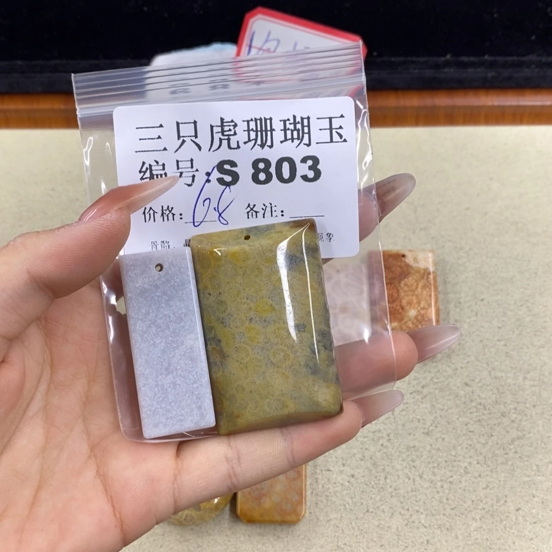 硅化珊瑚（珊瑚玉）t足银镀金镶嵌珍*宝
