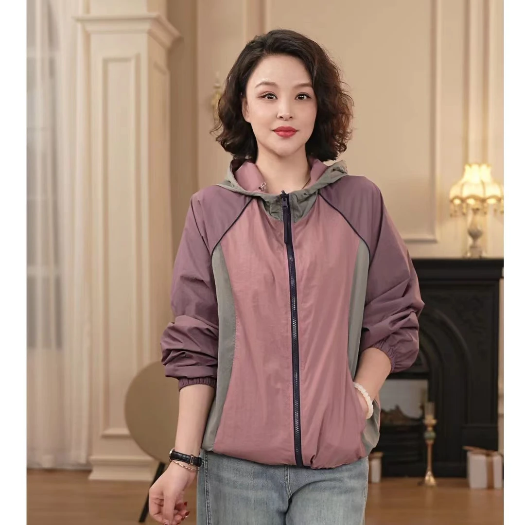 SUHANG【双面双穿】春夏百搭减龄外套上衣女拼色撞色运动休闲简约款