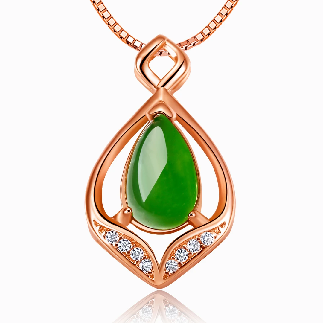 坠链均925银锆石 银925法式女链子项坠坠链女士灵动