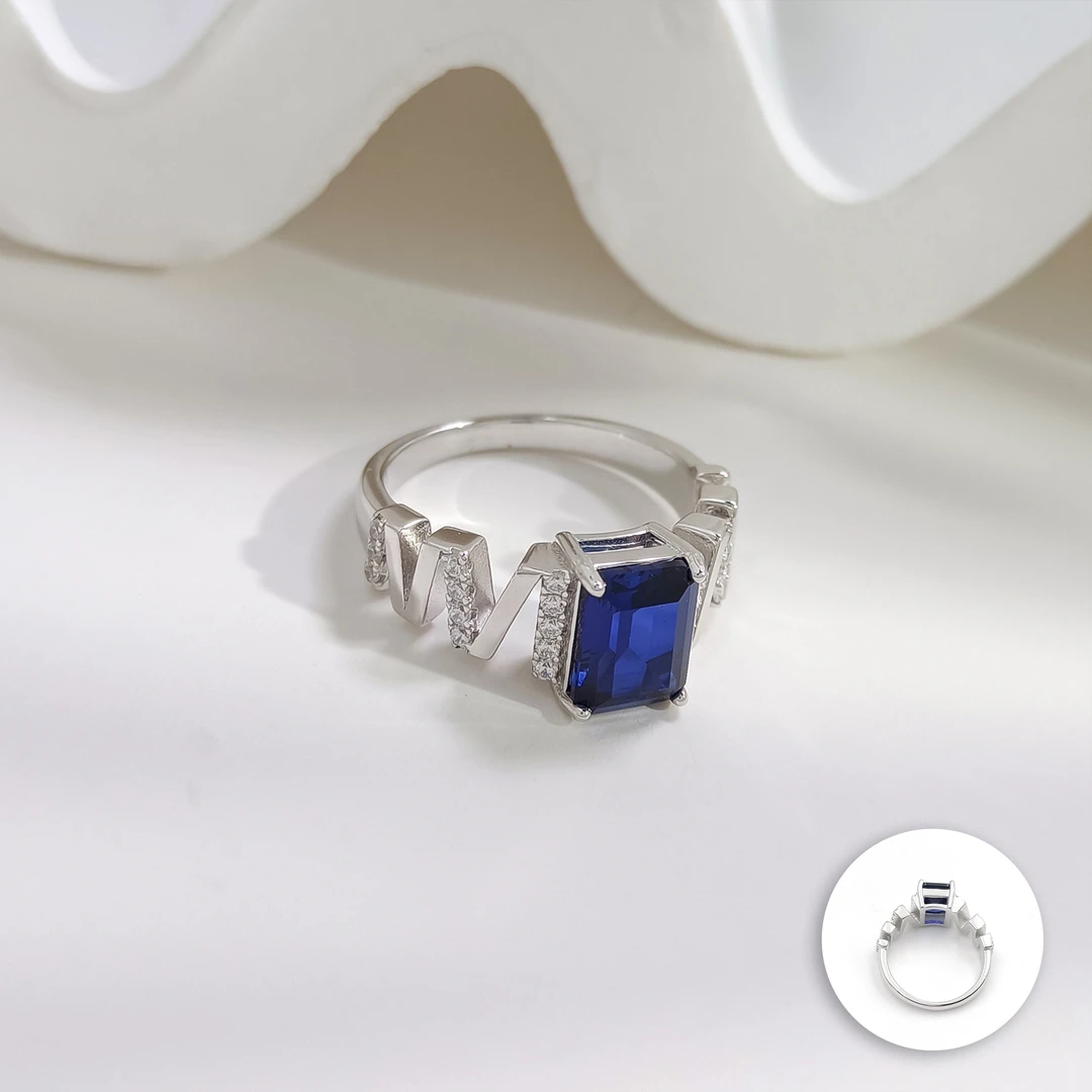 蓝宝石 BZHF-007663 【深海之光】S925银 贵气精致女款戒指