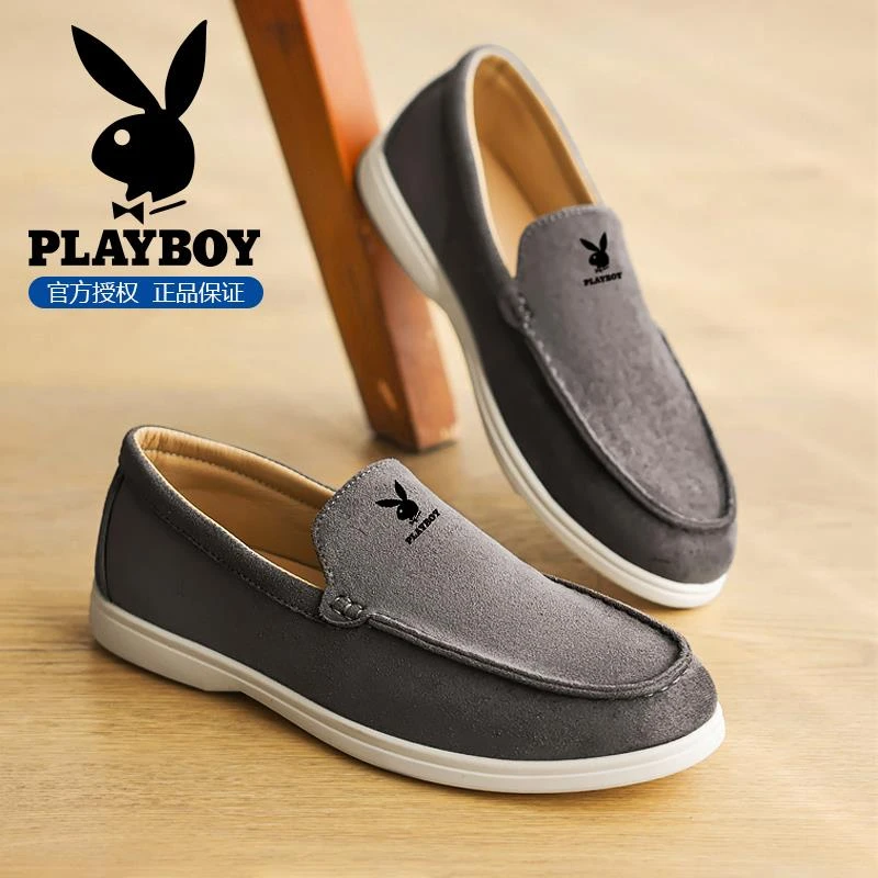 花花公子老北京千层底布鞋男冬季透气一脚蹬帆布豆豆男士透气厚底