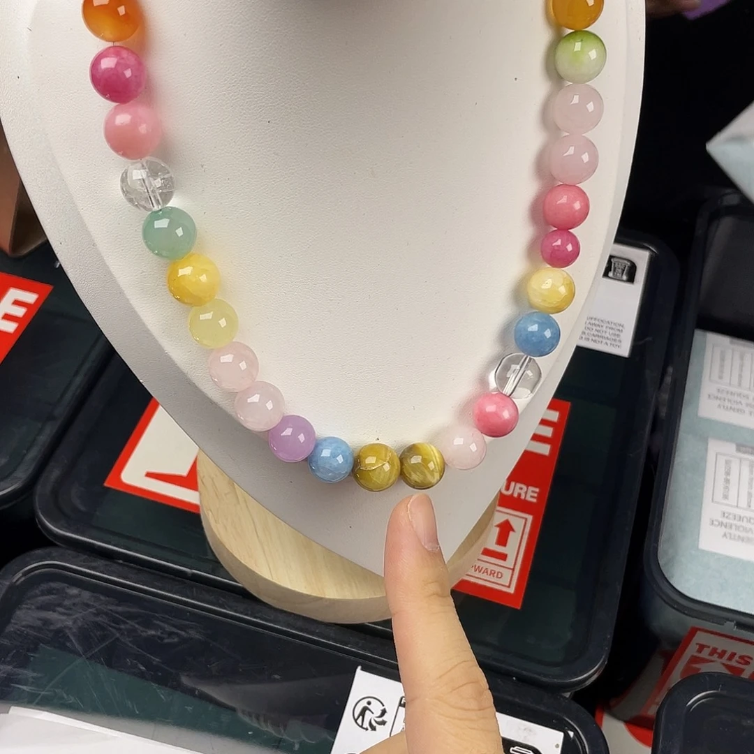 水晶手串银S925镀金镶嵌