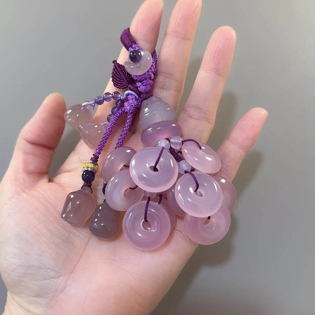 玛瑙/玉髓未镶嵌钥匙挂件