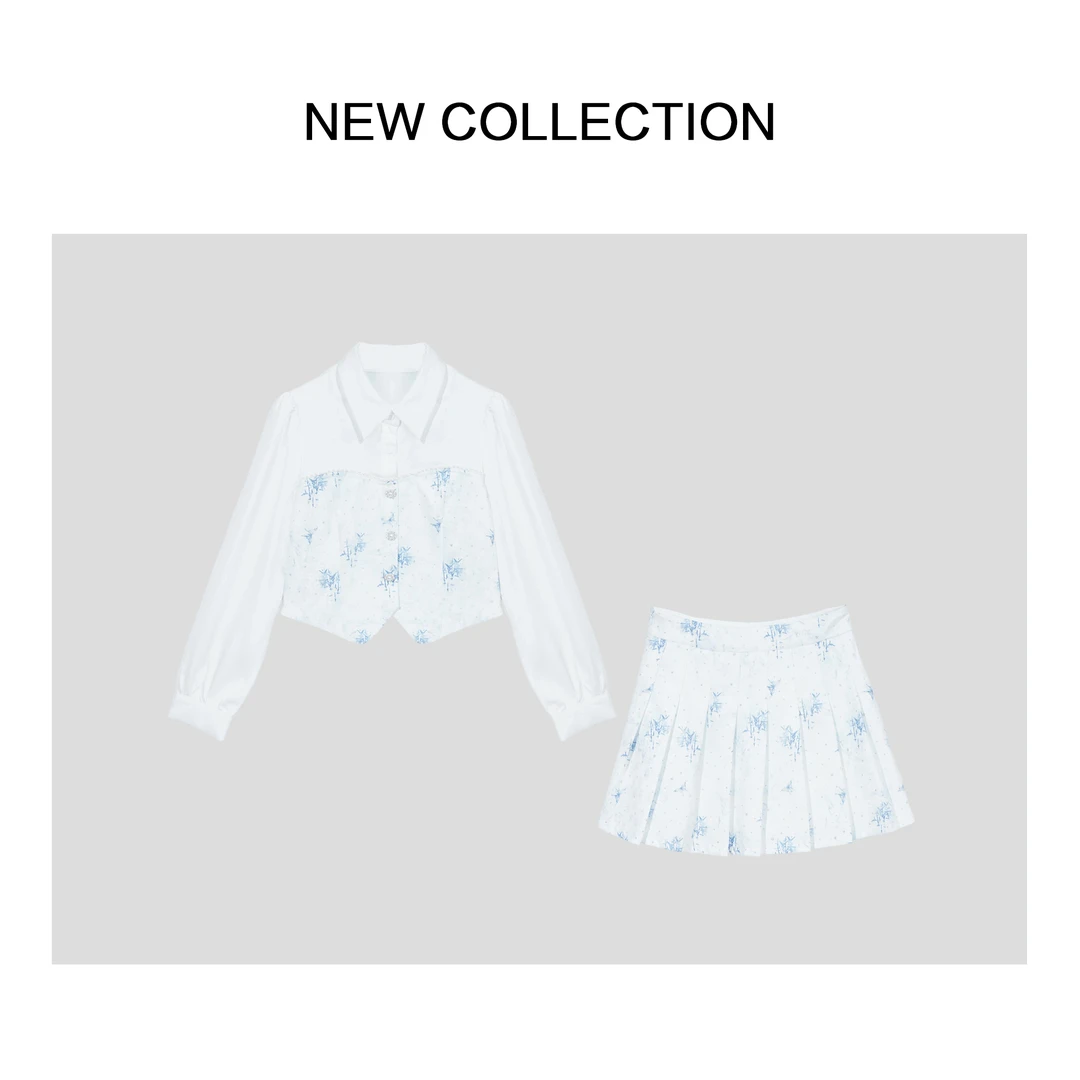 【小橱专享】新款经典百搭上衣+短裙套装 D1518067B-8067