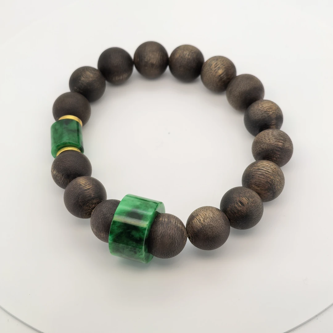 千足金翡翠手串复古古风