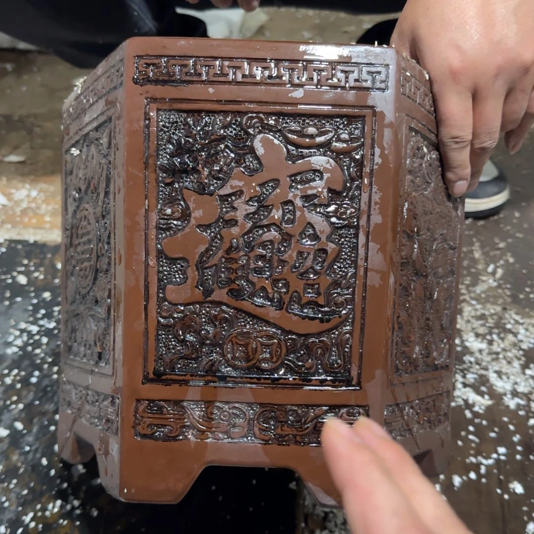 紫砂花盆口径25 22高度23