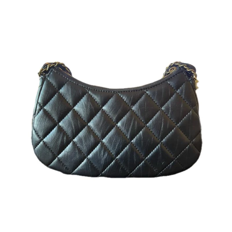 【小乔】轻奢豪华时尚潮流女士小众hobo黑色/白色百搭斜挎包菱格