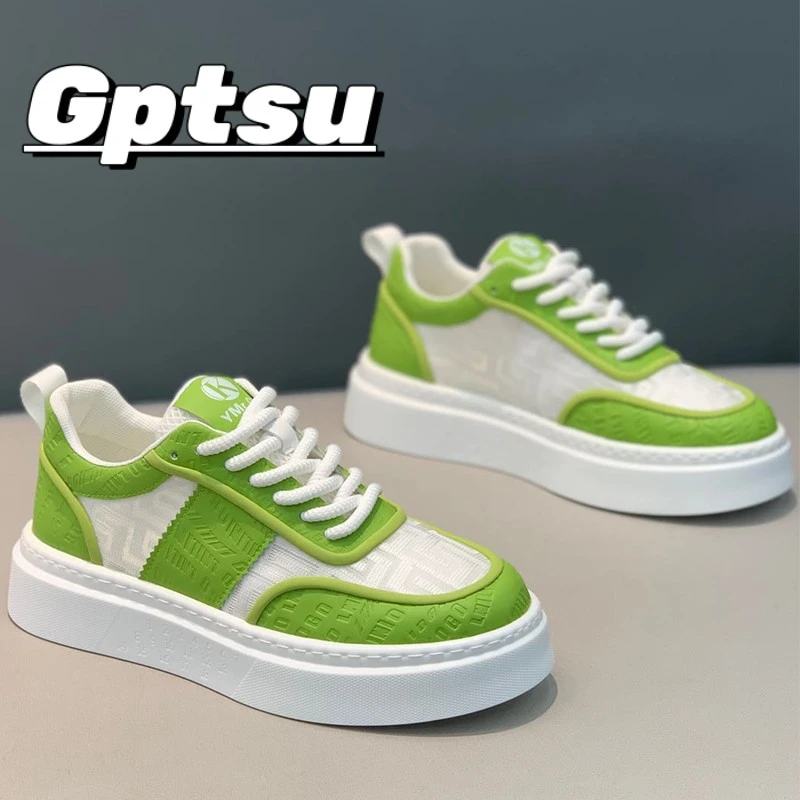 GPTSu男鞋夏季新款低帮厚底时尚百搭板鞋网面透气潮流爆款休闲鞋