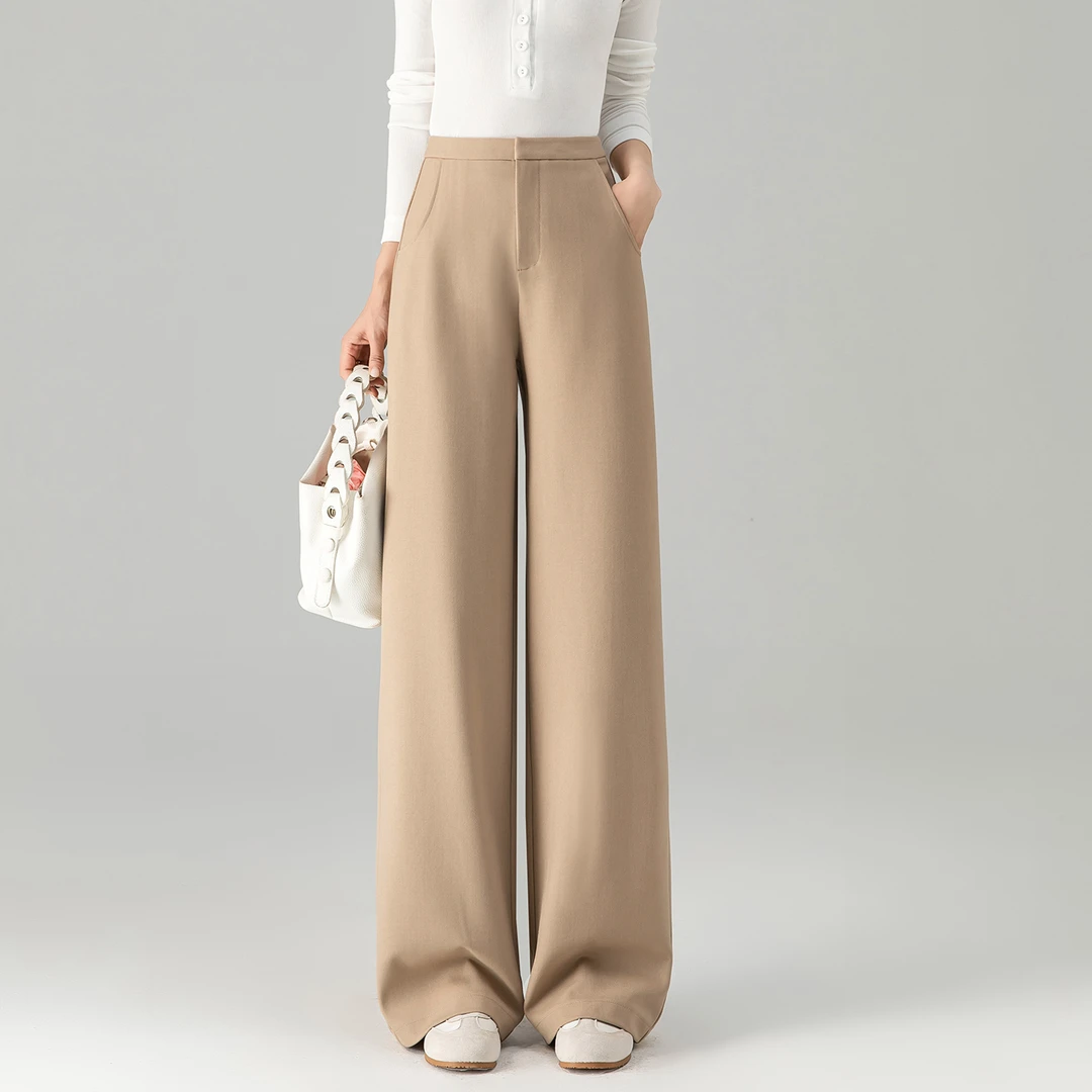 卡色西装裤女春秋垂感高级感裤子2025新款今年流行爆款直筒阔腿裤