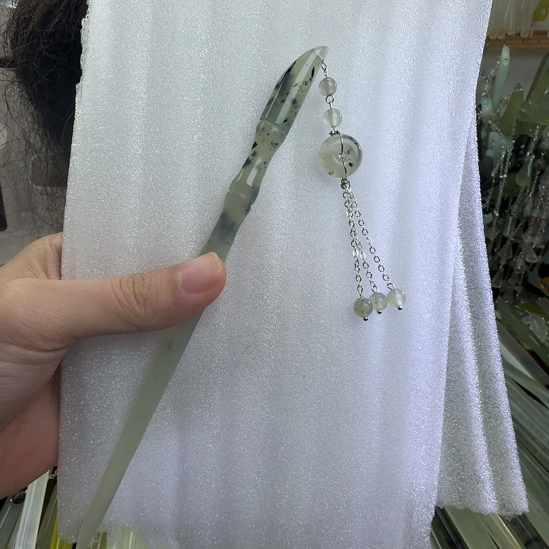 蛇纹石玉合金发饰