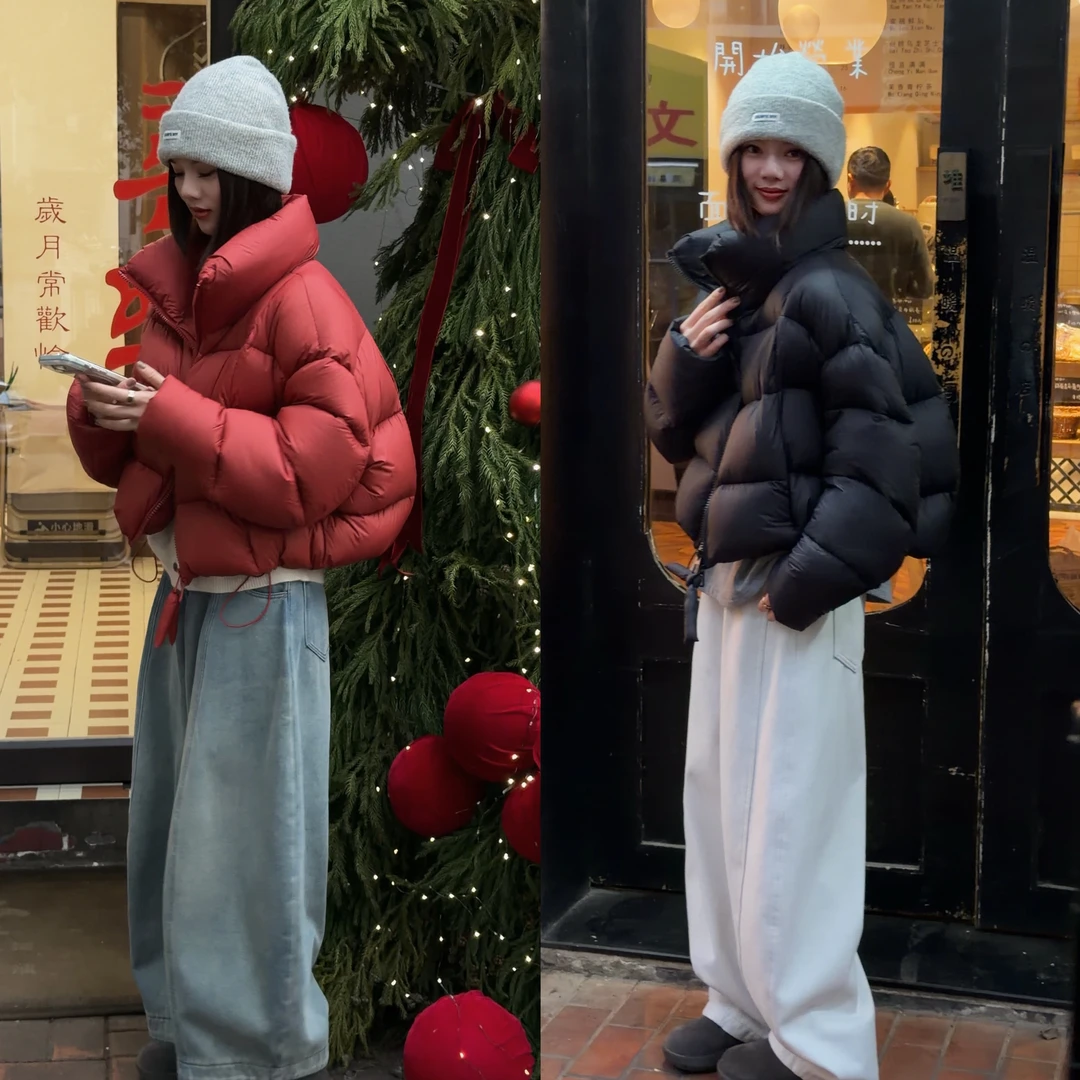 【SI MO】77017年货款洋气百搭面包短款立领羽绒服