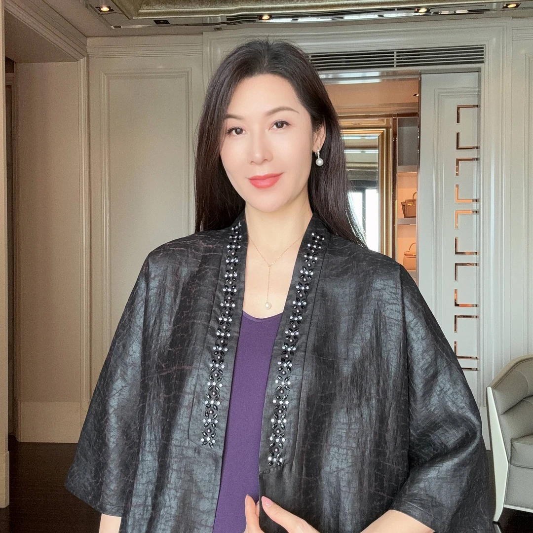 【紫玉】重工钉珠紫龟香云纱外套CD2168018