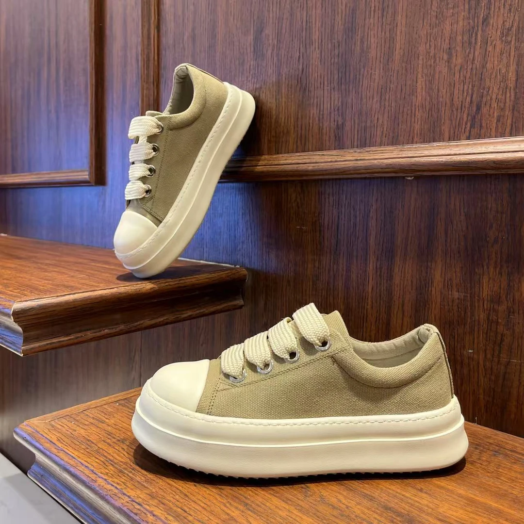 男鞋2025春季时尚纯色简约复古休闲鞋低帮圆头系带潮流男生鞋子