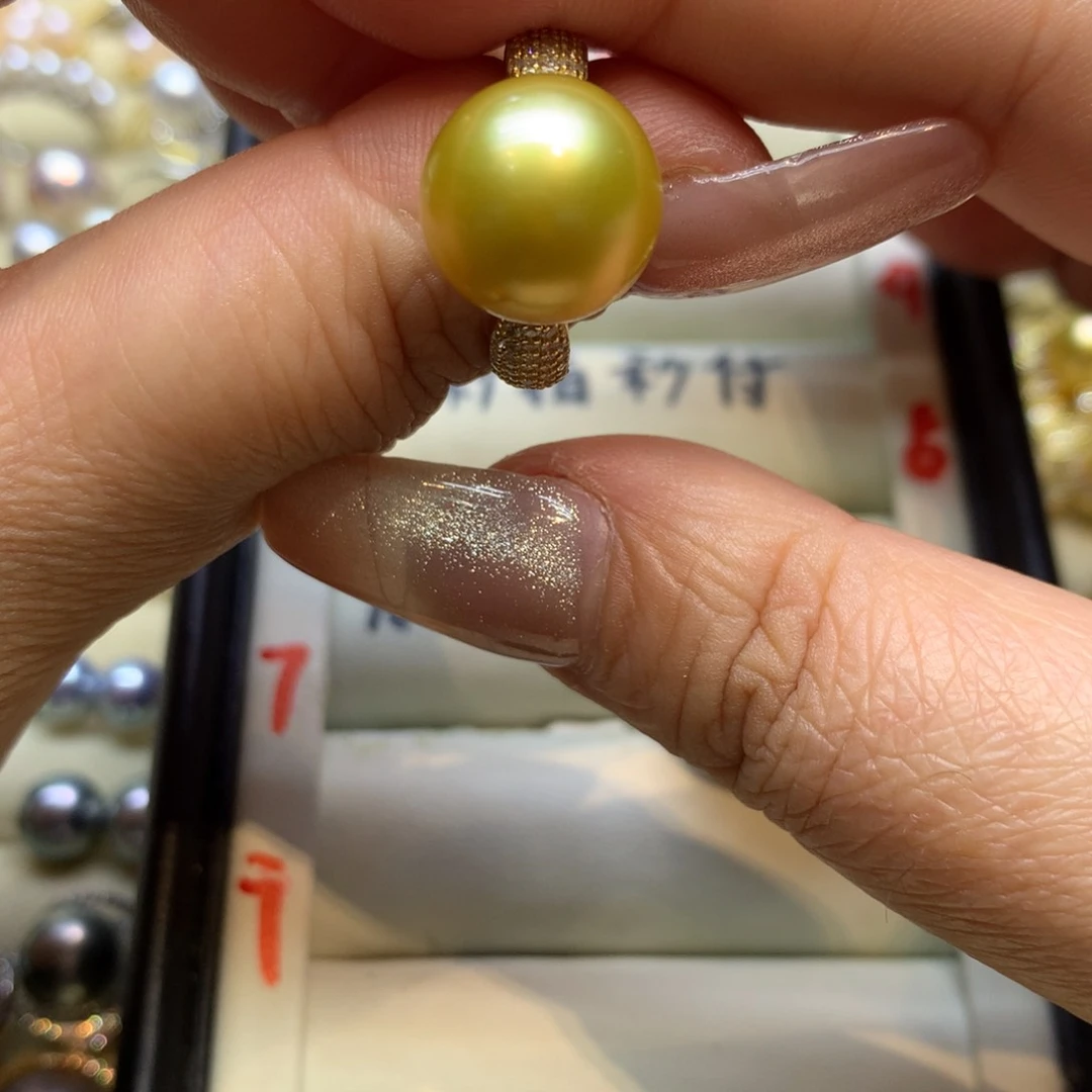 银S925镶嵌戒指海水珍珠