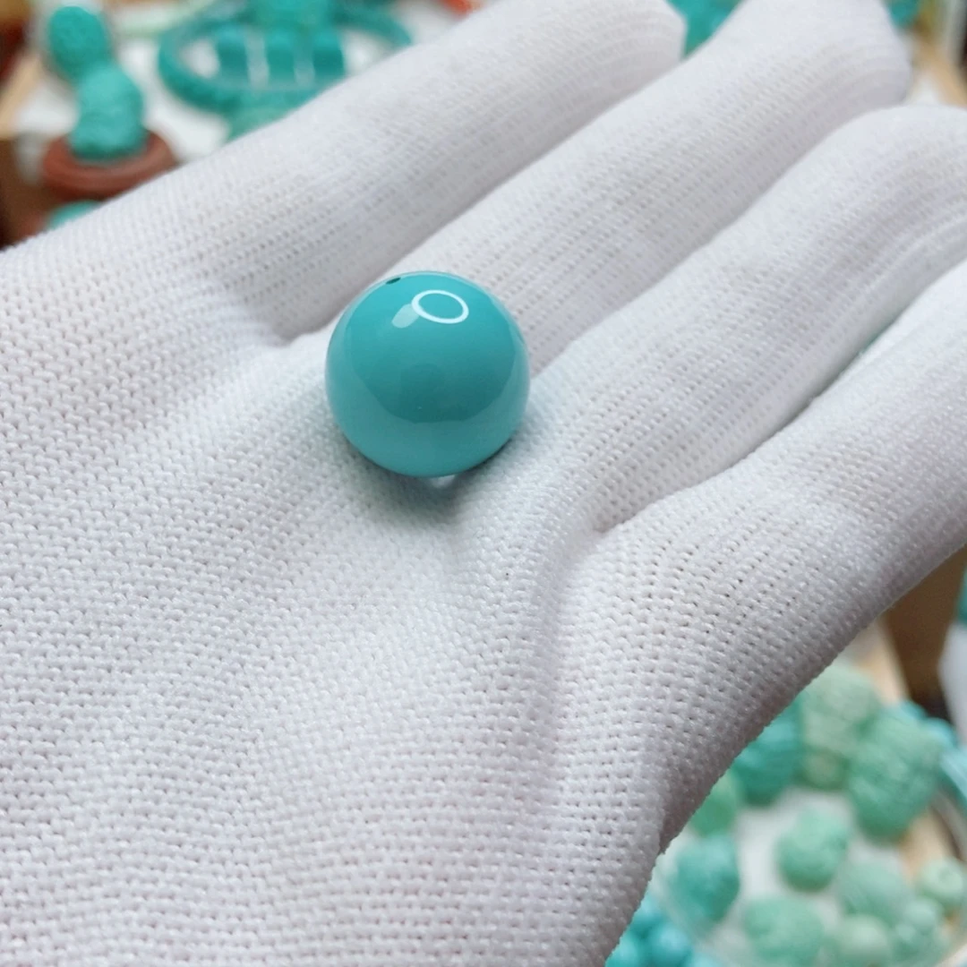 绿松石未镶嵌珠子16.2mm