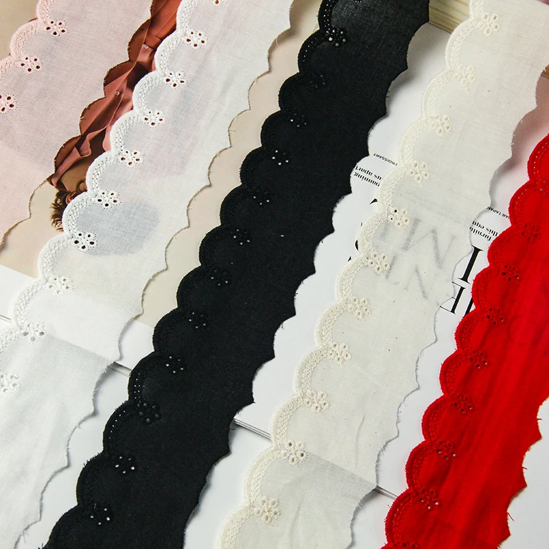 多种颜色款刺绣棉布花边辅料可用于手工领口袖口床品窗帘装饰 DIY