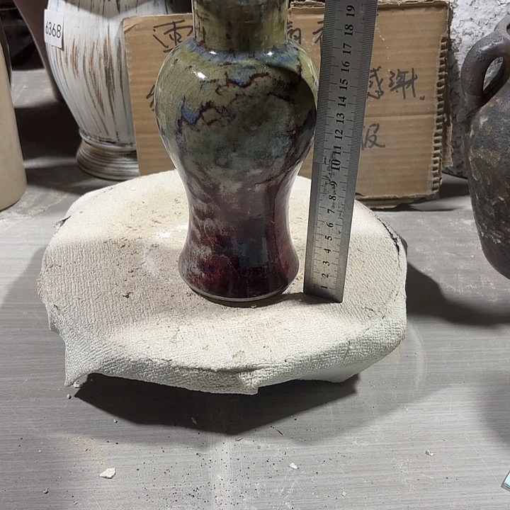 陶摆件高21，口4，有孔，117瑕疵处理