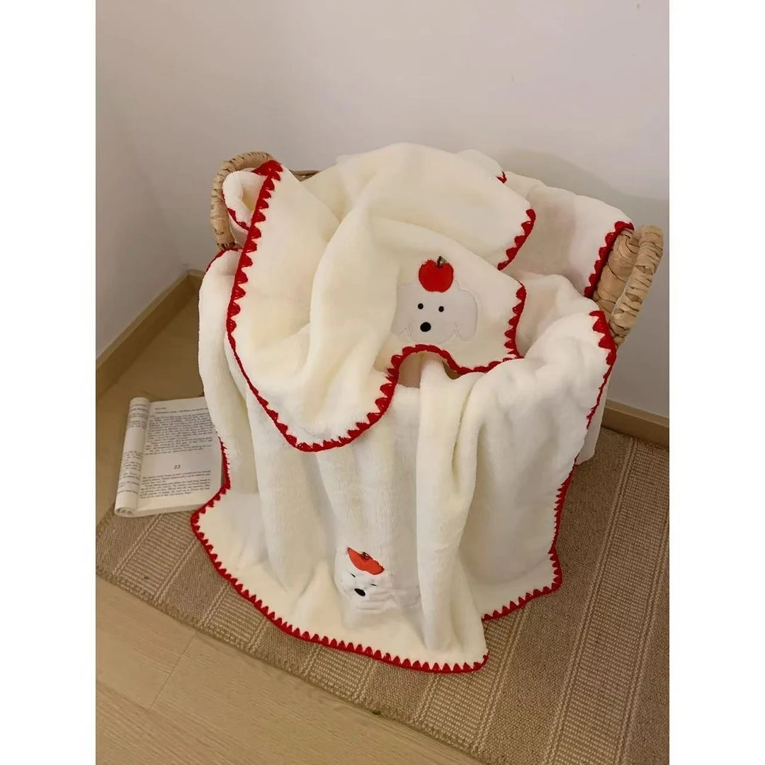 WUHU/五湖卡通苹果小狗新款加厚毛巾浴巾吸水不掉毛柔软 可爱洗澡