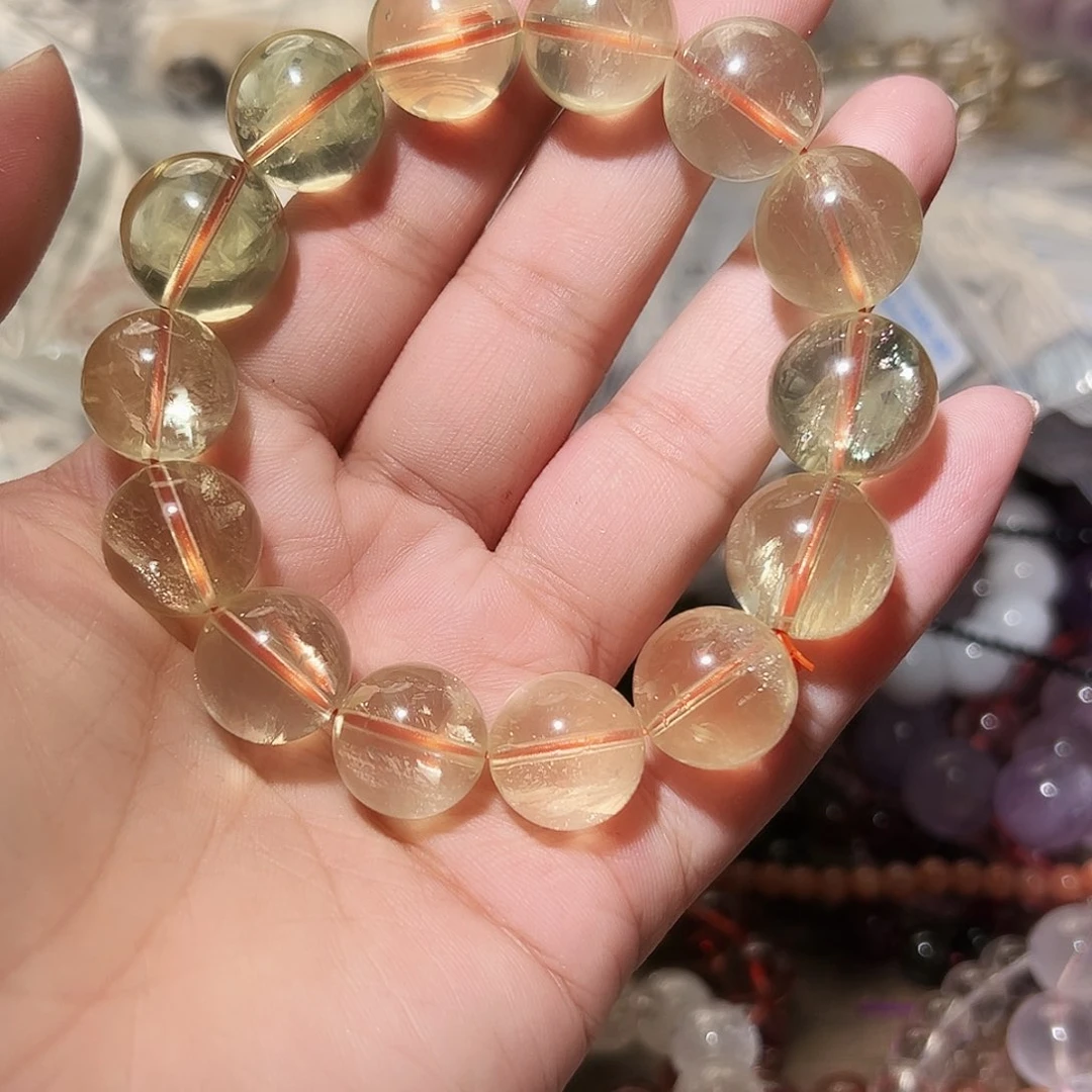 水晶手链未镶嵌魔晶宙斯星光黄水晶