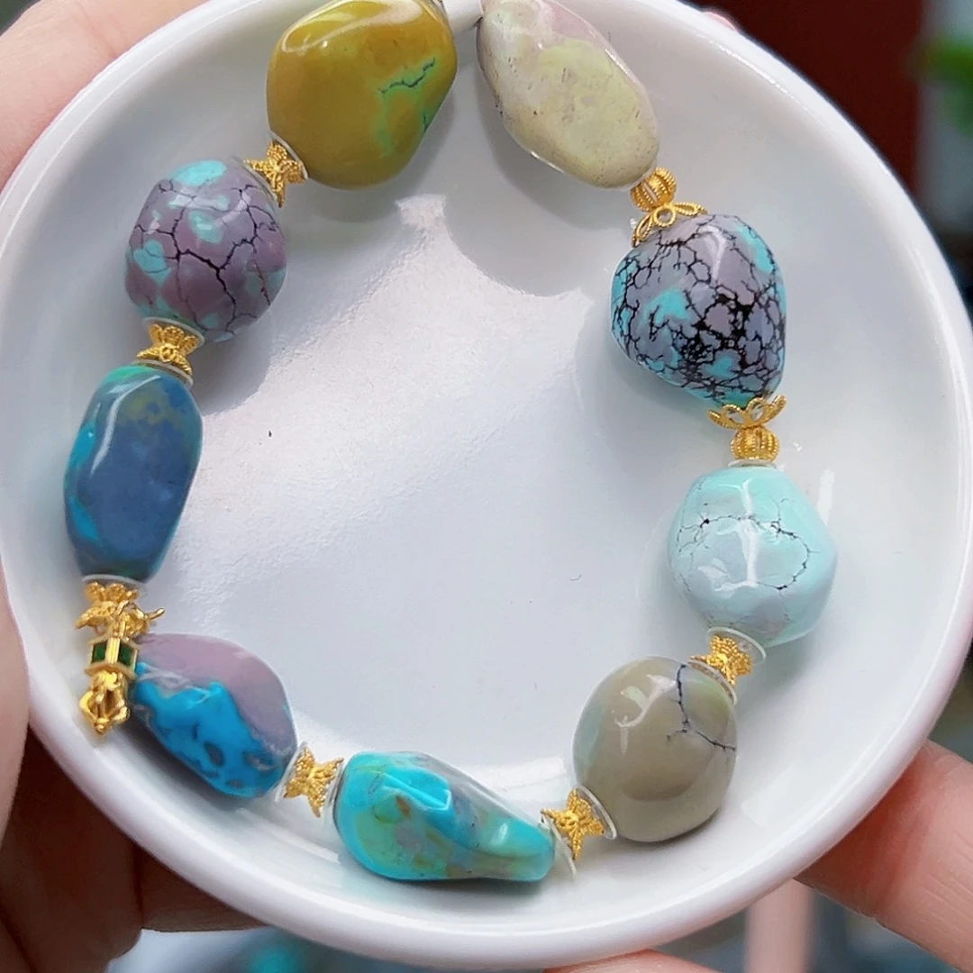 绿松石珠宝奇石18K金镶嵌