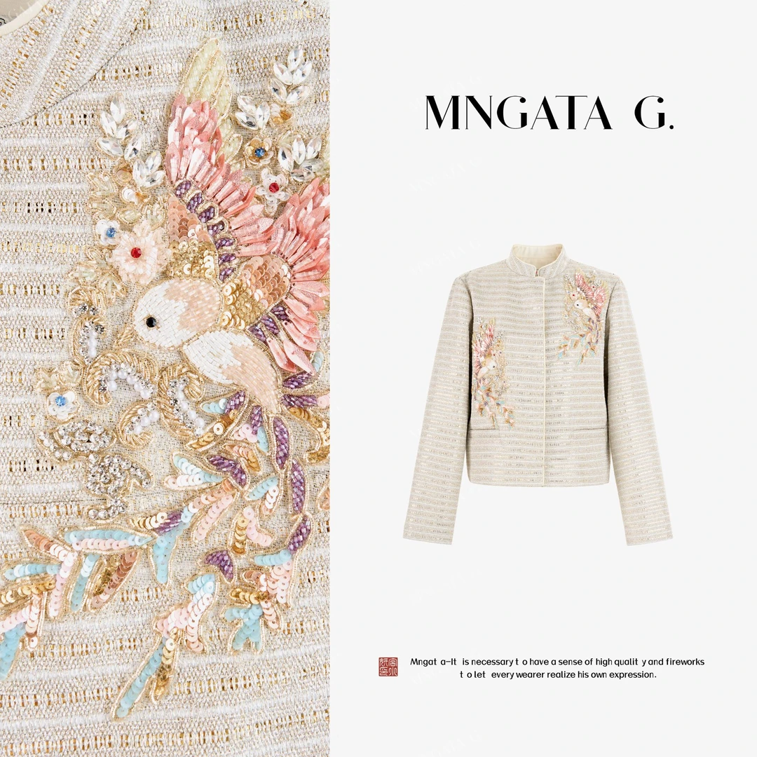 MNGATA G.宫小妍【探寻手绣·鸟踏银枝】新中式中国风外套5062553