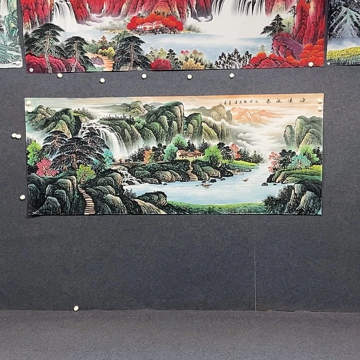 国画小八尺山水一副
